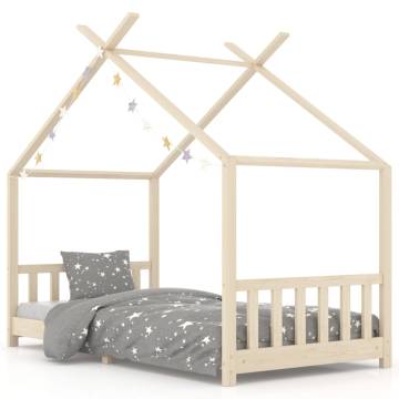 Kids Bed Frame Solid Pine Wood 90x200 cm