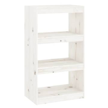 Book Cabinet/Room Divider White 60x30x103.5 cm Solid Wood Pine