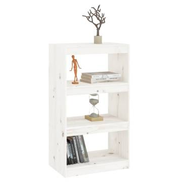 Book Cabinet/Room Divider White 60x30x103.5 cm Solid Wood Pine