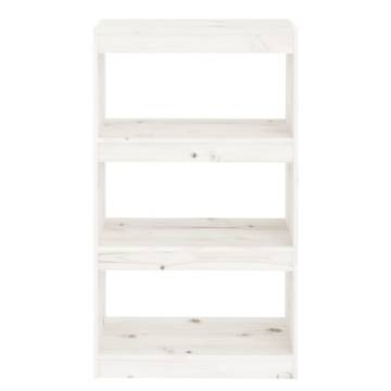 Book Cabinet/Room Divider White 60x30x103.5 cm Solid Wood Pine