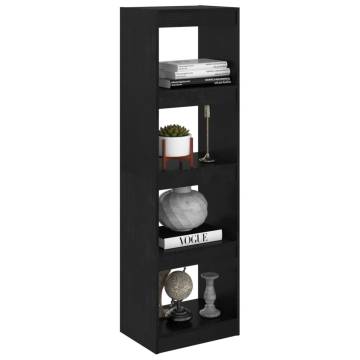 Book Cabinet Room Divider Black 40x30x135.5 cm Pinewood