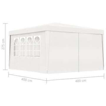 Professional Party Tent with Side Walls 4x4 m White 90 g/m?