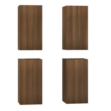 TV Cabinets 4 pcs Brown Oak 30.5x30x60 cm Engineered Wood