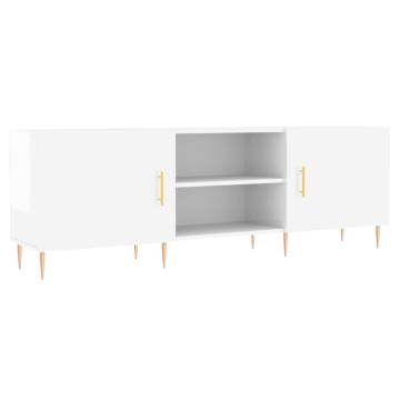 TV Cabinet High Gloss White 150x30x50 cm Engineered Wood