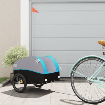 Bike Trailer Black and Blue 30 kg Iron