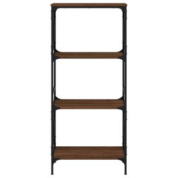 Bookcase 4-Tier Brown Oak 59x35x132 cm Engineered Wood