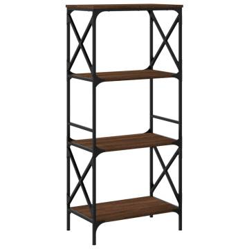 Bookcase 4-Tier Brown Oak 59x35x132 cm Engineered Wood