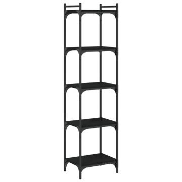 Bookcase 5-Tier Black 40x30x154 cm Engineered Wood