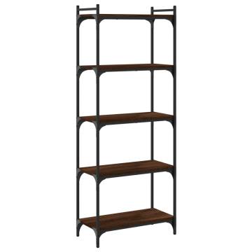 Bookcase 5-Tier Brown Oak 60x30x154 cm Engineered Wood