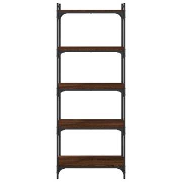 Bookcase 5-Tier Brown Oak 60x30x154 cm Engineered Wood