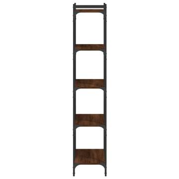 Bookcase 5-Tier Brown Oak 60x30x154 cm Engineered Wood