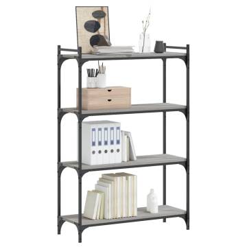 Bookcase 4-Tier Grey Sonoma 80x30x120 cm Engineered Wood