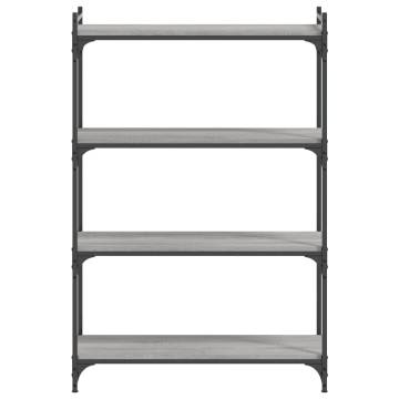 Bookcase 4-Tier Grey Sonoma 80x30x120 cm Engineered Wood