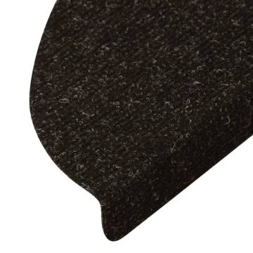 Stair Mats Self-adhesive 10 pcs Anthracite 65x22.5x3.5 cm