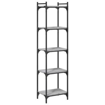 Bookcase 5-Tier Grey Sonoma 40x30x154 cm Engineered Wood