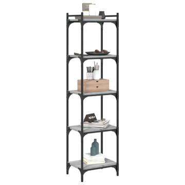 Bookcase 5-Tier Grey Sonoma 40x30x154 cm Engineered Wood