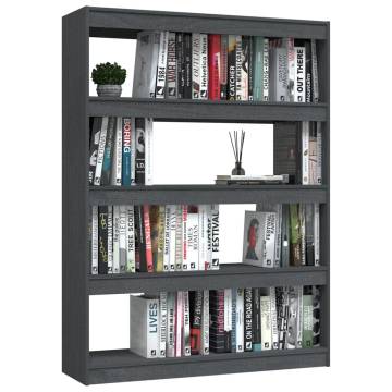 Book Cabinet/Room Divider Grey 100x30x135.5 cm Solid Pinewood