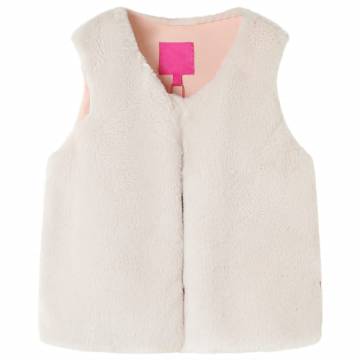 Kids' Vest Faux Fur Beige 128