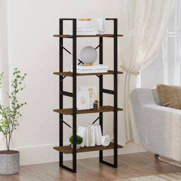 4-Tier Book Cabinet Brown Oak 60x30x140 cm Engineered Wood