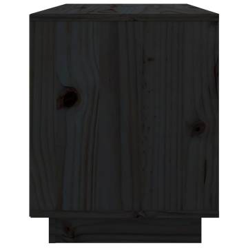 TV Cabinet Black 74x35x44 cm Solid Wood Pine