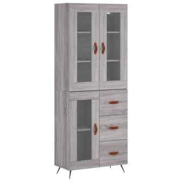 Highboard Grey Sonoma 69.5x34x180 cm Engineered Wood