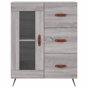 Highboard Grey Sonoma 69.5x34x180 cm Engineered Wood