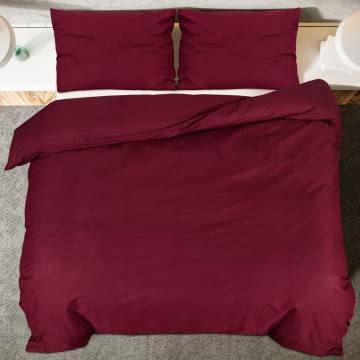 Duvet Cover Set Bordeaux 135x200 cm Cotton