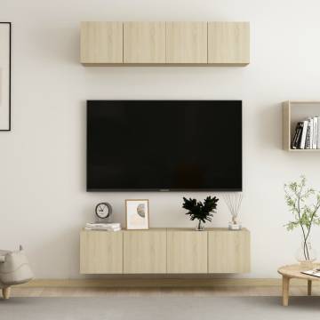 TV Cabinets 4 pcs Sonoma Oak 60x30x30 cm Engineered Wood