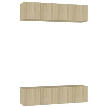 TV Cabinets 4 pcs Sonoma Oak 60x30x30 cm Engineered Wood