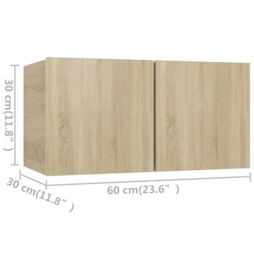 TV Cabinets 4 pcs Sonoma Oak 60x30x30 cm Engineered Wood