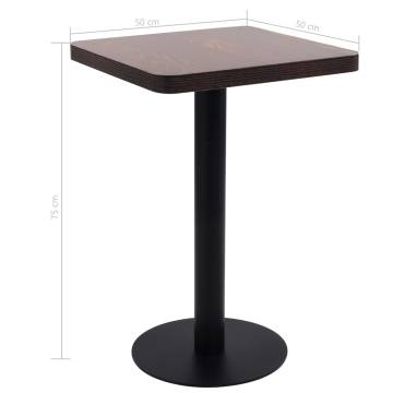 Bistro Table Dark Brown 50x50 cm MDF