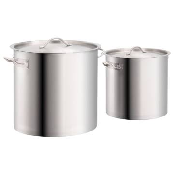 2 Piece Stock Pot Set 50/25 L Stainless Steel