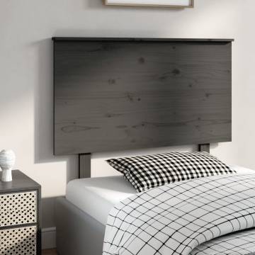 Bed Headboard Grey 104x6x82.5 cm Solid Wood Pine