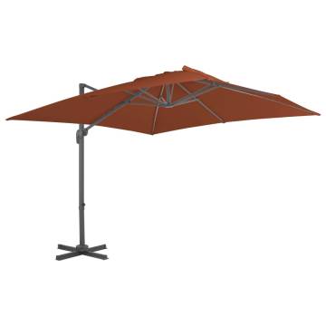 Cantilever Umbrella with Aluminium Pole Terracotta 400x300 cm