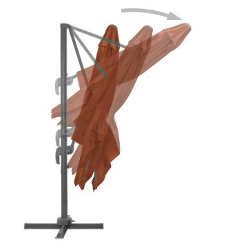 Cantilever Umbrella with Aluminium Pole Terracotta 400x300 cm