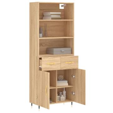 Highboard Sonoma Oak 69.5x34x180 cm Engineered Wood