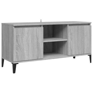 TV Cabinet with Metal Legs Grey Sonoma 103.5x35x50 cm