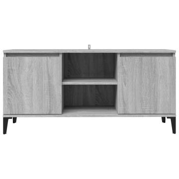 TV Cabinet with Metal Legs Grey Sonoma 103.5x35x50 cm