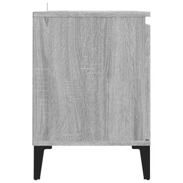 TV Cabinet with Metal Legs Grey Sonoma 103.5x35x50 cm