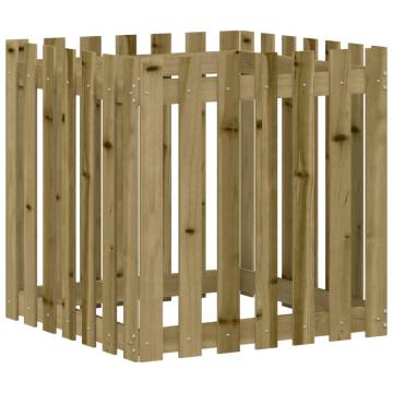 Garden Planter with Fence Design 70x70x70 cm Impregnated Wood Pine