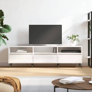 TV Cabinet High Gloss White 150x30x44.5 cm Engineered Wood