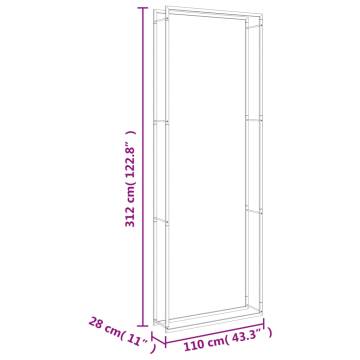 Firewood Rack 110x28x312 cm Stainless Steel