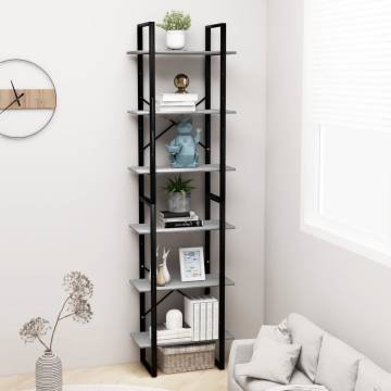 Storage Shelf Concrete Grey 60x30x210cm Engineered Wood