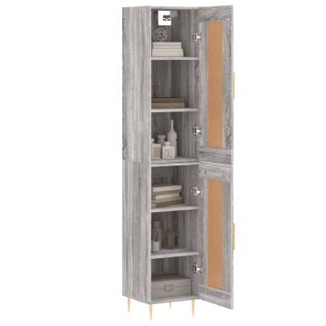 Highboard Grey Sonoma 34.5x34x180 cm Engineered Wood