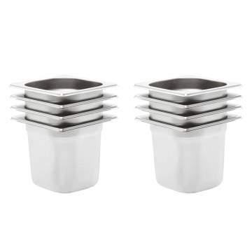 Gastronorm Containers 8 pcs GN 1/6 150 mm Stainless Steel