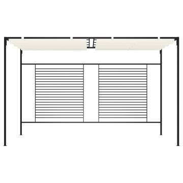 Gazebo with Retractable Roof 3x4x2.3 m Cream 180 g/m²