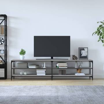 TV Cabinet Grey Sonoma 200x30x50 cm Engineered Wood and Metal