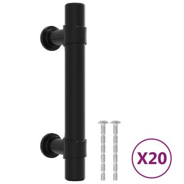 Cabinet Handles 20 pcs Black 64 mm Stainless Steel