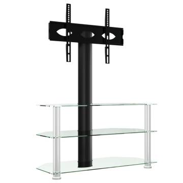 Corner TV Stand 3-Tiers for 32-70 Inch Black and Silver