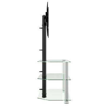 Corner TV Stand 3-Tiers for 32-70 Inch Black and Silver